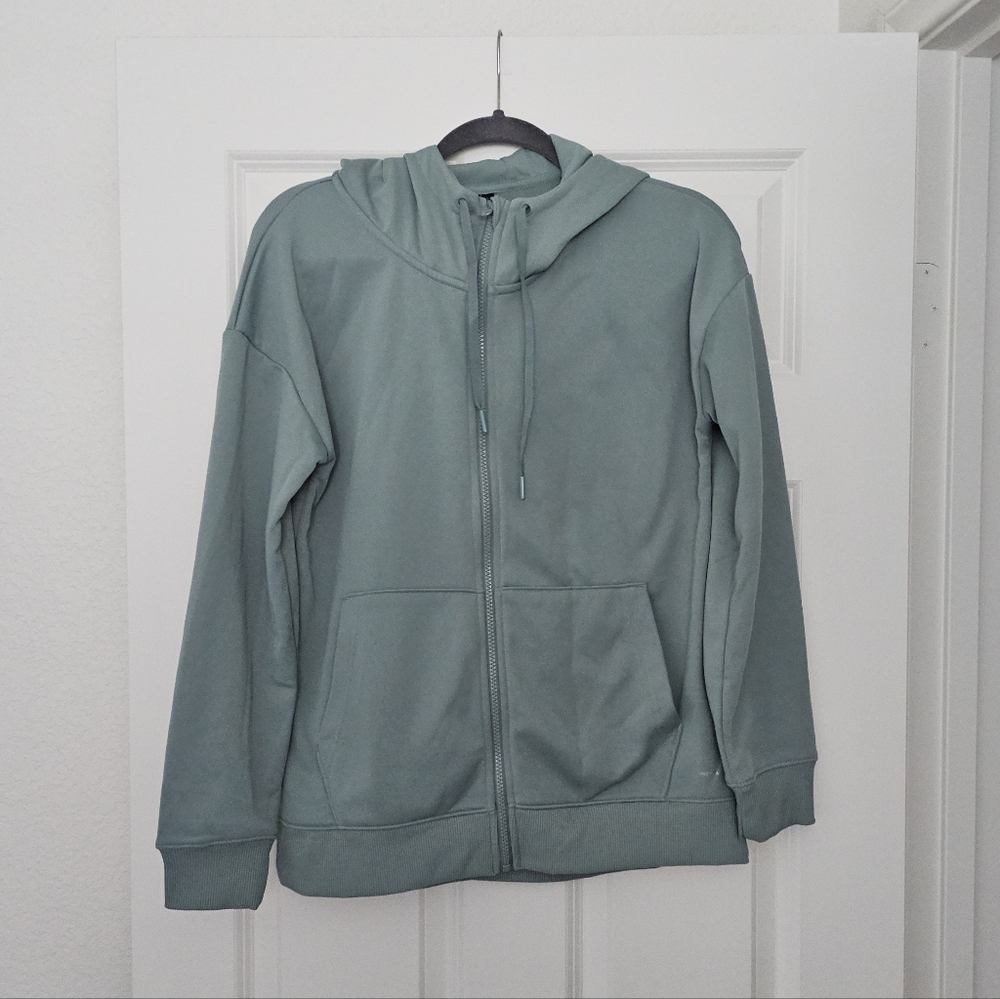 Mondetta Performance Fleece Full Zip Hoodie Jacket Sage Green S